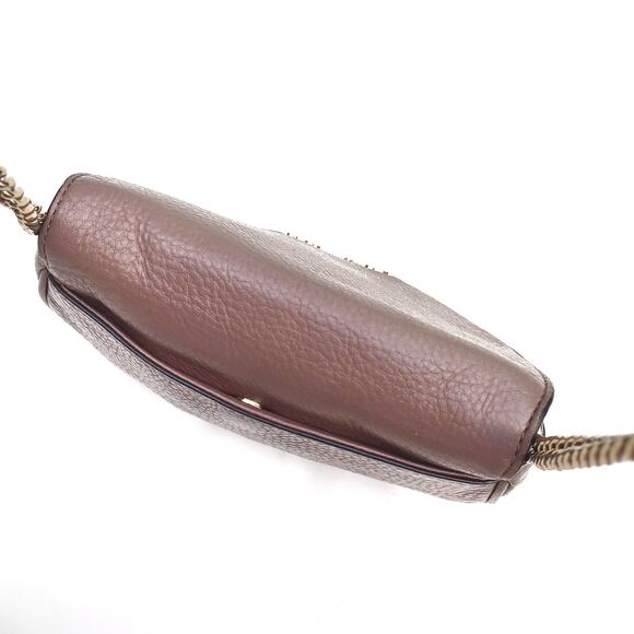 Michael Kors Taupe Pebbled Leather Chain Crossbody Bag | Neutral Designer Staple - Picture 8 of 11